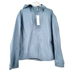 Calvin Klein Hooded Jacket Mens XL Blue Full Zip Long Sleeve Polyester NWT
